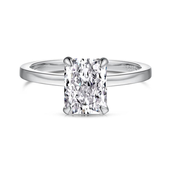 Women's S925 Sterling Silver Ring With Geometric Pattern And Ice Flower Cutting Electroplating Craft