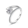 Women's S925 Sterling Silver Ring With Geometric Pattern And Ice Flower Cutting Electroplating Craft