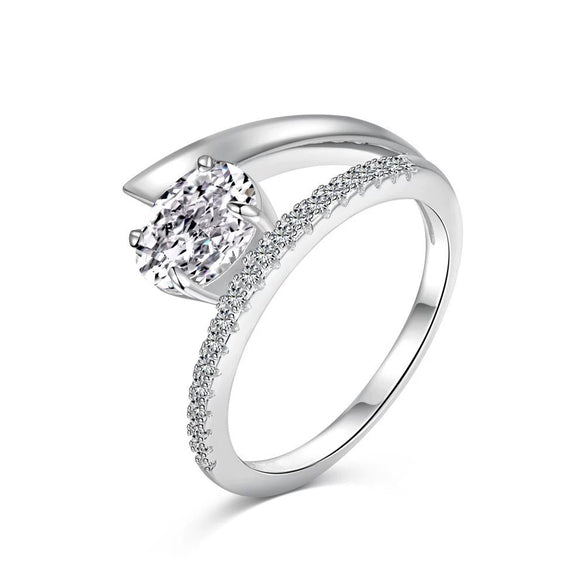 Women's S925 Sterling Silver Ring With Geometric Pattern And Ice Flower Cutting Electroplating Craft