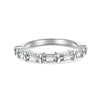 Women's S925 Sterling Silver Ring With Geometric Pattern And Ice Flower Cutting Electroplating Craft
