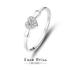 Women's S925 Sterling Silver Ring With Heart And Bow Patterns Electroplated