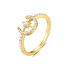 Women's S925 Sterling Silver Ring With High End Niche Design Star Moon Geometric Pattern And Electroplating Process
