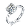 Women's S925 Sterling Silver Ring With Moissanite And Cow Head Pattern Natural Style Diamond Design
