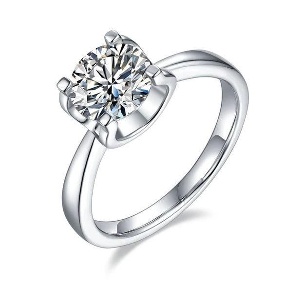 Women's S925 Sterling Silver Ring With Moissanite And Cow Head Pattern Natural Style Diamond Design