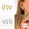 Women's S925 Sterling Silver Round Geometric Zircon Stud Earrings