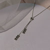 Women's S925 Sterling Silver Simple Geometric Bean And Round Bead Tassel Necklace Adjustable Box Chain Clavicle Necklace Electroplated