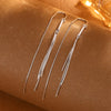 Women's S925 Sterling Silver Simple Geometric Long Tassel Ear Line Earrings Elegant Light Luxury Ear Hook Style