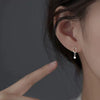 Women's S925 Sterling Silver Simple Wave Square Earrings Sweet Minimalist Ear Jewelry