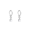 Women's S925 Sterling Silver Simple Wave Square Earrings Sweet Minimalist Ear Jewelry