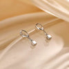 Women's S925 Sterling Silver Simple Wave Square Earrings Sweet Minimalist Ear Jewelry