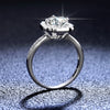 Women's S925 Sterling Silver Simulation Ring With Mosan Diamond And Crown Design