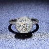 Women's S925 Sterling Silver Simulation Ring With Mosan Diamond And Crown Design