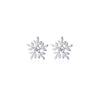 Women's S925 Sterling Silver Snowflake Flower Earrings Light Luxury Geometric Electroplated Fashion Jewelry