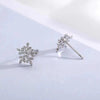 Women's S925 Sterling Silver Snowflake Flower Earrings Light Luxury Geometric Electroplated Fashion Jewelry