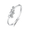 Women's S925 Sterling Silver Stacked Ring With Geometric Star And Saturn Design