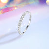 Women's S925 Sterling Silver Stacked Tail Ring With Diamond Strip And Electroplating