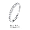 Women's S925 Sterling Silver Stacked Tail Ring With Diamond Strip And Electroplating