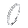 Women's S925 Sterling Silver Stacked Tail Ring With Diamond Strip And Electroplating