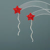 Women's S925 Sterling Silver Star Long Tassel Earrings Elegant Light Luxury Ear Line Style Fairy Temperament Jewelry