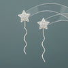 Women's S925 Sterling Silver Star Long Tassel Earrings Elegant Light Luxury Ear Line Style Fairy Temperament Jewelry