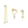 Women's S925 Sterling Silver Star Shape Diamond Zirconia Simple Light Luxury Allmatch Earrings