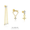 Women's S925 Sterling Silver Star Shape Diamond Zirconia Simple Light Luxury Allmatch Earrings