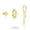 Women's S925 Sterling Silver Star Shape Zircon Earrings