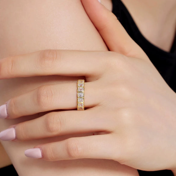 Women's S925 Sterling Silver Sugar Shape Geometric Ring With Electroplating