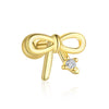 Women's S925 Sterling Silver Sweet Bow Tie Zircon Earrings