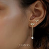 Women's S925 Sterling Silver Sweet Bow Tie Zircon Earrings