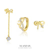 Women's S925 Sterling Silver Sweet Bow Tie Zircon Earrings