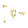 Women's S925 Sterling Silver Sweet Bow Tie Zircon Earrings