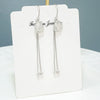 Women's S925 Sterling Silver Tulip Chalcedony Tassel Earrings Elegant Long Floral Ear Line Drop Earrings