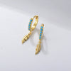 Women's S925 Sterling Silver Turquoise Feather Ear Jewelry With Diamond Design