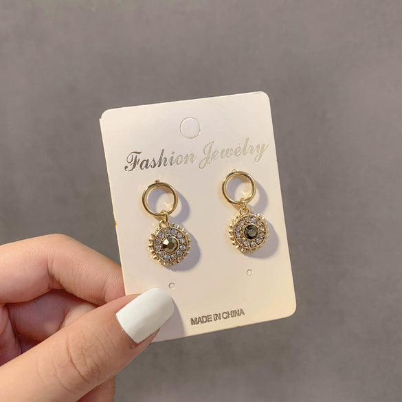 Women's S925 Sterling Silver Vintage Pearl Tassel Long Earrings With Geometric Pattern