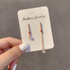 Women's S925 Sterling Silver Vintage Pearl Tassel Long Earrings With Geometric Pattern