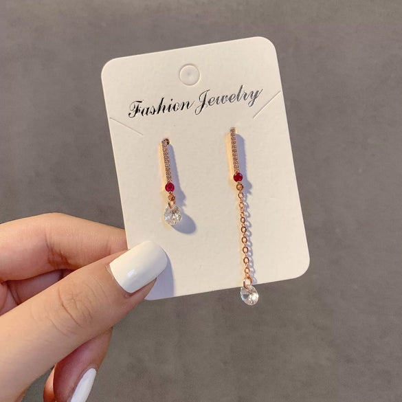 Women's S925 Sterling Silver Vintage Pearl Tassel Long Earrings With Geometric Pattern