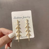 Women's S925 Sterling Silver Vintage Pearl Tassel Long Earrings With Geometric Pattern