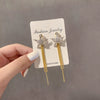 Women's S925 Sterling Silver Vintage Pearl Tassel Long Earrings With Geometric Pattern