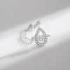 Women's S925 Sterling Silver Water Drop Hollow Geometric Ring Light Luxury Niche Original Design Seiko