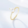 Women's S925 Sterling Silver Water Drop Zircon Geometric Ring