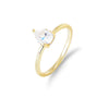 Women's S925 Sterling Silver Water Drop Zircon Geometric Ring