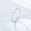 Women's S925 Sterling Silver Water Drop Zircon Geometric Ring