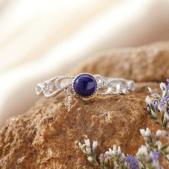Women's S925 Sterling Silver Wave Shaped Gem Set Ring With Natural Sapphire Ruby Topa Garnet Olivine