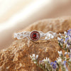 Women's S925 Sterling Silver Wave Shaped Gem Set Ring With Natural Sapphire Ruby Topa Garnet Olivine