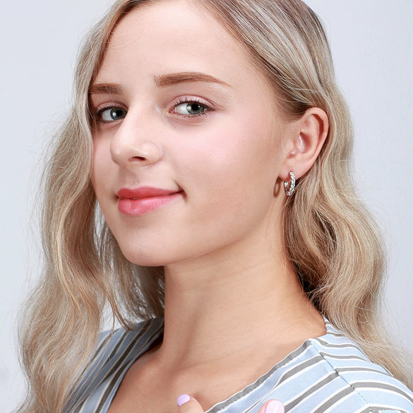 Women's S925 Sterling Silver Zircon Earrings Fashion Electroplated Stud Earrings