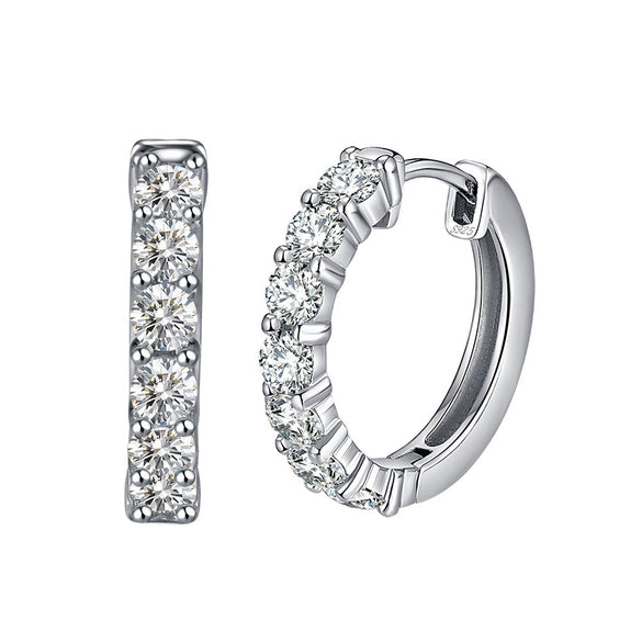 Women's S925 Sterling Silver Zircon Earrings Fashion Electroplated Stud Earrings