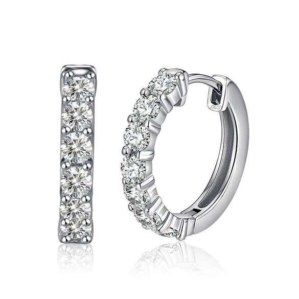 Women's S925 Sterling Silver Zircon Earrings Fashion Electroplated Stud Earrings