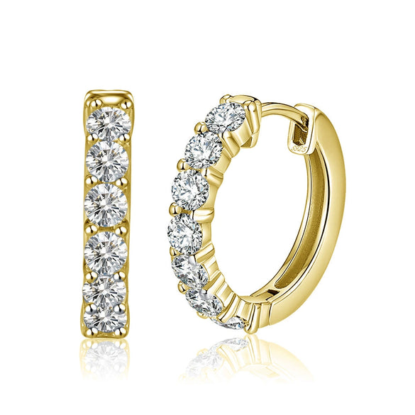 Women's S925 Sterling Silver Zircon Earrings Fashion Electroplated Stud Earrings