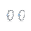 Women's S925 Sterling Silver Zircon Inlaid Geometric Earrings Small Fresh Style